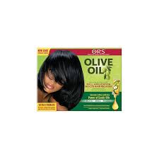 Some are familiar household products, such as olive oil and coconut oil. Ors Olive Oil No Lye Hair Relaxer Extra Strength