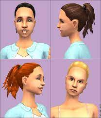 Mod The Sims Seasons Ponytail Without Bangs Ponytail Womens Hairstyles Bangs