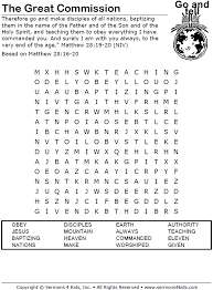 Great commission coloring page pages template. The Great Commission Word Search Sermons4kids
