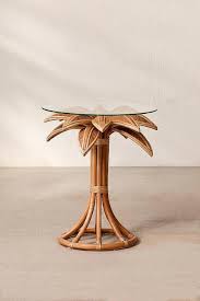 4.8 out of 5 stars. Areca Palm Tree Glass Top Rattan Side Table