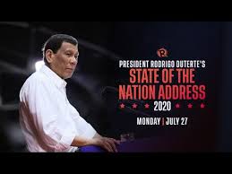 In the address, the president typically reports on the general condition of the nation in the areas of domestic and foreign policy issues and outlines his or her legislative platform and national priorities. Highlights President Rodrigo Duterte S State Of The Nation Address 2020