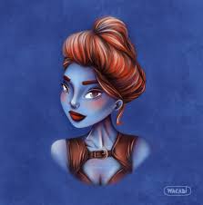 Red hair dye is prone to fading. Artstation Redhead Blue Girl Procreate Art Female Character Design Dasha Wacabi