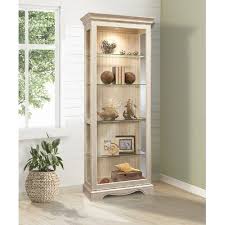 Darby Home Co Shelia Lighted Curio Cabinet Color Sand Shell White In 2020 Curio Cabinet Solid Wood Dining Chairs Darby Home Co