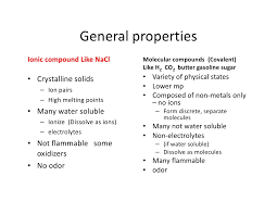 Comparison Of Ionic And Covalent Compounds