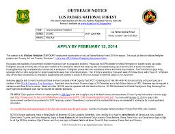 Outreach Notice Los Padres National Forest Apply By February