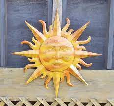 Garden Decor Metal Sun Wall Art Outdoor Wall Art Metal Sun Etsy In 2021 Outdoor Wall Art Metal Sun Wall Art Outdoor Metal Wall Art