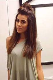 2 Half Up Buns For Straight Hair Hair Styles Half Bun Hairstyles Long Hair Styles