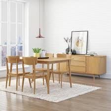 This dining room table set includes four wonderful polished nailhead dining room chairs and a beautiful kitchen table, which will increase the elegance of any dining room with their beautiful design. Felicity Mid Century Modern 6 Piece Dining Room Set