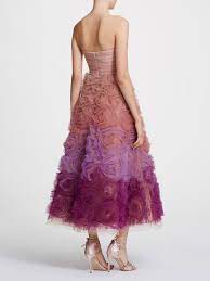 Strapless Ombre Tulle Tea Length Shop Marchesa Notte