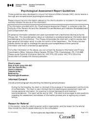 Psychological Assessment Report Psychology Assessment Evaluation Form