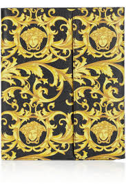 Gold Printed Pvc And Leather Ipad Case Versace Leather Ipad Case Versace Prints