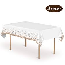 Maybe you would like to learn more about one of these? Mokani Disposable Plastic Tablecloths 4 Pack Party Rectangle Table Cloths Rosegold Dot Confetti Rectangular Table Covers For Picnic Weddings Birthday Parties Thanksgiving Christmas 54 X 108 Buy Online In Bahamas At Desertcart 157124611