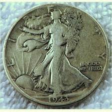 1943 Walking Liberty Half Dollar Silver Coin Silver 900