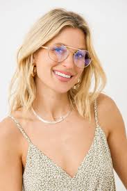 The Jane Gold Aviator Blue Light Glasses