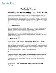 Lesson 3 The Power Of Story Worldview Basics