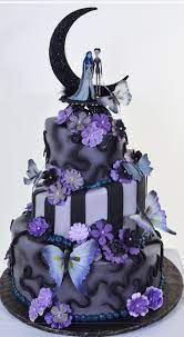 W603 Butterfly Moon Christmas Wedding Cakes Halloween Wedding Cakes Gothic Cake