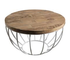 Idéale pour optimiser l'espace de votre salon tout en lui offrant un souffle de nouveauté. Petite Table Basse Ronde Teck Recycle Structure Filaire Blanche Swing Tables Basses Pier Import