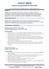 Physical Therapy Aide Resume Samples Qwikresume