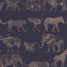 Boutique 1 2m Inspire Safari Midnight Wallpaper Sample Bunnings Warehouse Navy Wallpaper Wallpaper Wallpaper Samples