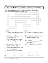 Bts Free Crossword Puzzle Supports English Language Learners Crossword Puzzle Word Bank Back To School