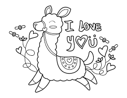 There are also pictures of llama families. Printable Llama I Love You Coloring Page