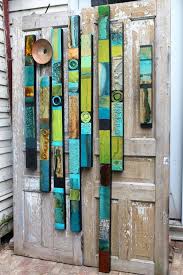 Mid Century Modern Poles Turquoise Rain Forest Glazed Wood Tin Tile Collage Soul Totems Buy No Set Boho Hippie Folk Primitive Art Art Inspiration Driftwood Art