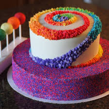 Birthday Cake With Cake Pops On Top Heavenly Cake Pops Rainbow Cake Rainbow Birthday Cake Cake Rainbow Cake