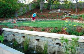 Flat Pad For Grass On An Incline Sloped Backyard Backyard Design Sloped Garden