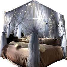 This canopy will suit different kinds of beds. Joyreap 4 Corners Post Canopy Bed Curtain For Girls Adults Royal Luxurious Cozy Drape Netting