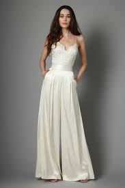 Jumpsuit Zur Hochzeit Weite Hosenbeine Luftig Lassig Seide Spitze Dunne Trager Hochzeitsoutfit Hochzeit Kleidung Hochzeit Overall
