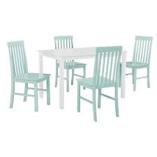 5 out of 5 stars. 5 Piece White Wood Kitchen Dining Set With Mint Chairs Tw485pcsg