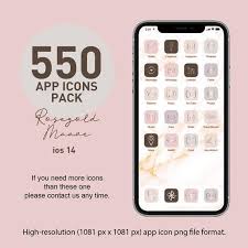 550 Rosegold Mauve App Icons Pack For Ios 14 L 110 Different Icons L Customizing Home Screen L Ae In 2020