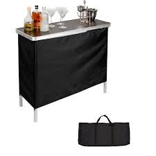 Portable Bar Table Carrying Case Included 39 L X 15 W X 35 H By Trademark Innovations Walmart Com Portable Bar Table Portable Bar Bar Furniture
