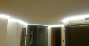 Clipso Gewebe Spanndecke Akustik Spanndecke Silber Grau Mit Umlaufender Led Randbeleuchtung Spanndecken Deckenverkleidung Decke