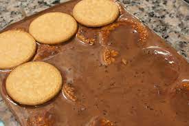 No Bake Eggless Chocolate Marie Biscuit Condensedmilk Pudding A Little Bit Of Spice Recipe Marie Biscuit Chocolate Biscuit Pudding Biscuit Dessert Recipe