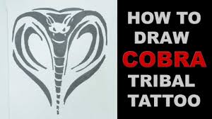 Black two tribal cobra snakes tattoo stencil. How To Draw Cobra Tribal Tattoo Design Ep 129 Youtube