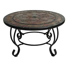 Moreover, top quality coffee table fire pits are constructed with durable materials that stand up to outdoor elements. Kendan Villena 76cm Round Outdoor Garden Tiled Slate Coffee Table And Fire Pit With Chrome Bbq Grill Mesh Lid And Rain Cover Incinerator Log Wood Burner Patio Heater Chimnea Chimenea Buy