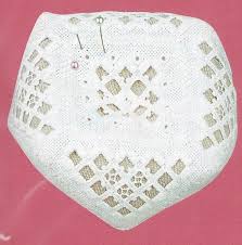 The first biscornu has15 equal sized squares of stitched linen. Hardanger Biscornu Hardanger Kit By Permin Of Copenhagen