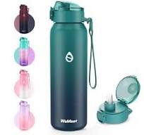 WEMEET Trinkflasche Edelstahl mit Abnehmbare Strohhalm 1000ml, [18/10  Edelstahl] BPA-frei Edelstahlflasche mit Tritan Deckel für Kaffee, Tee,  Perfekt ...