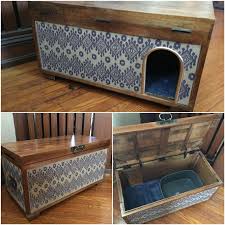 Cutest Way To Hide Cat Litter Box My Husband And I Made This Last Night And I Love It Cat Litter Box Dog House Diy Cat Litter