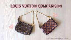 Discover louis vuitton key pouch: Louis Vuitton Mini Pochette Comparison Monogram Vs Damier Ebene Youtube