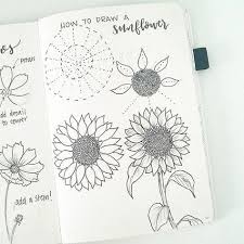 Sunflower Bullet Journal Layout Flower Drawing Tutorials Flower Drawing Bullet Journal Layout