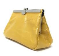 Gelbe Kulturtasche Leder klein