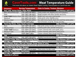 Meat Temperature Magnet Best Internal Temp Guide Indoor Chart Includes Min Max Of All Food For Kitchen Cooking F To C Conversions Use Digital