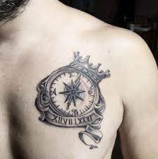 Compass Tattoo Chest Tattoo Crown Tattoo By Emredizici Grimmtattoo Thebesttattoostuioinistanbul Compass Tattoo Small Chest Tattoos Chest Tattoo