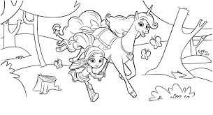 Nella The Princess Knight And Unicorn In Forest Coloring Pages For Free Princess Coloring Pages Cartoon Coloring Pages Coloring Pages
