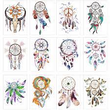 It usually depends on how long the mehandi pastel was left. Amazon Com Cokohappy 12 Sheets Temporary Tattoos Dream Catcher Tattoos For Girls Women Beauty Personal Care