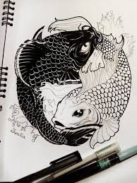 Black And White Koi Fish Yin Yang Tattoo Zodiac Signs Pisces Feat Taijitu By Sharikia Deviantart Com On Deviantart Zodiac Signs Pisces Fish Drawings Koi Fish Drawing