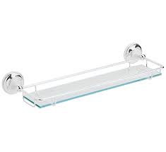 Bathroom bath glass shower caddy shelf rack holder wall mounted organizer 9l. Heritage Clifton Glass Bathroom Shelf Chrome Acc08