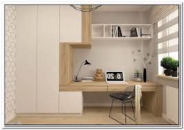 A simple white desk doesn't overwhelm a small space, and a floating shelf provides extra storage when floor space is scarce. 37 Minimalist Home Offices That Sport Simple But Stylish Workspaces Home Office Design Furniture Design Minimalist Home